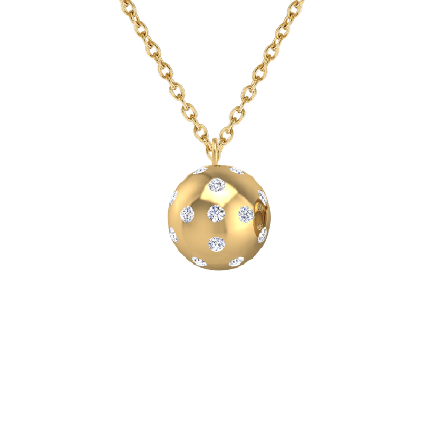 Pickleball Ball Pendant 14kt w/LG Diamonds 1.00CTW or .925 Silver w/CZ, Chain Included