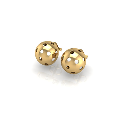 Pickleball Ball Earrings 10mm Half Round w/Posts