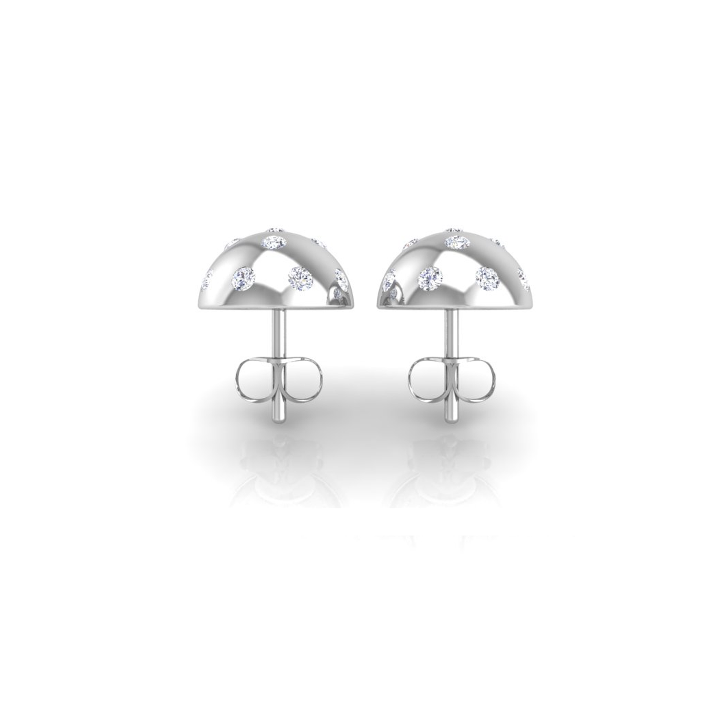 Pickleball Ball Earrings 14kt w/LG Diamonds 0.50CTW or .925 Silver w/CZ, with posts