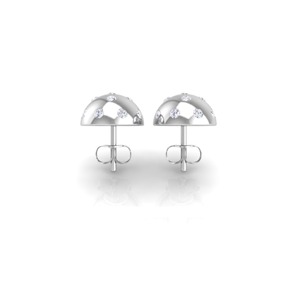 Pickleball Ball Earrings 14kt w/LG Diamonds 0.50CTW or .925 Silver w/CZ, with posts