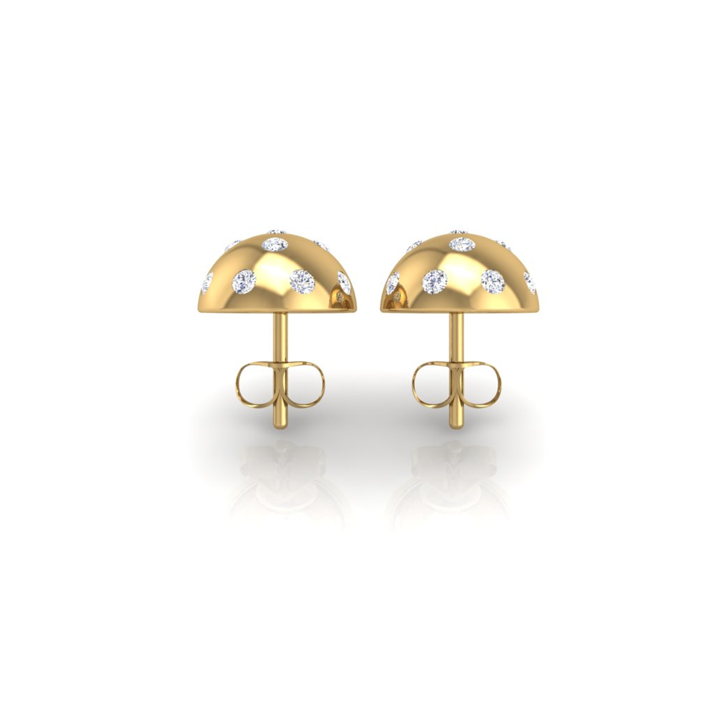 Pickleball Ball Earrings 14kt w/LG Diamonds 0.50CTW or .925 Silver w/CZ, with posts
