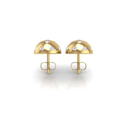 Pickleball Ball Earrings 14kt w/LG Diamonds 0.50CTW or .925 Silver w/CZ, with posts