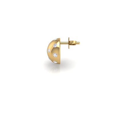 Pickleball Ball Earrings 14kt w/LG Diamonds 0.50CTW or .925 Silver w/CZ, with posts