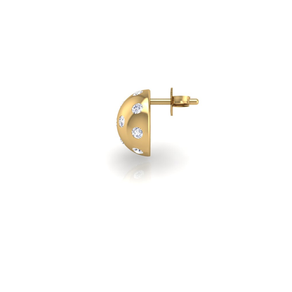 Pickleball Ball Earrings 14kt w/LG Diamonds 0.75CTW or .925 Silver w/CZ, w/Posts