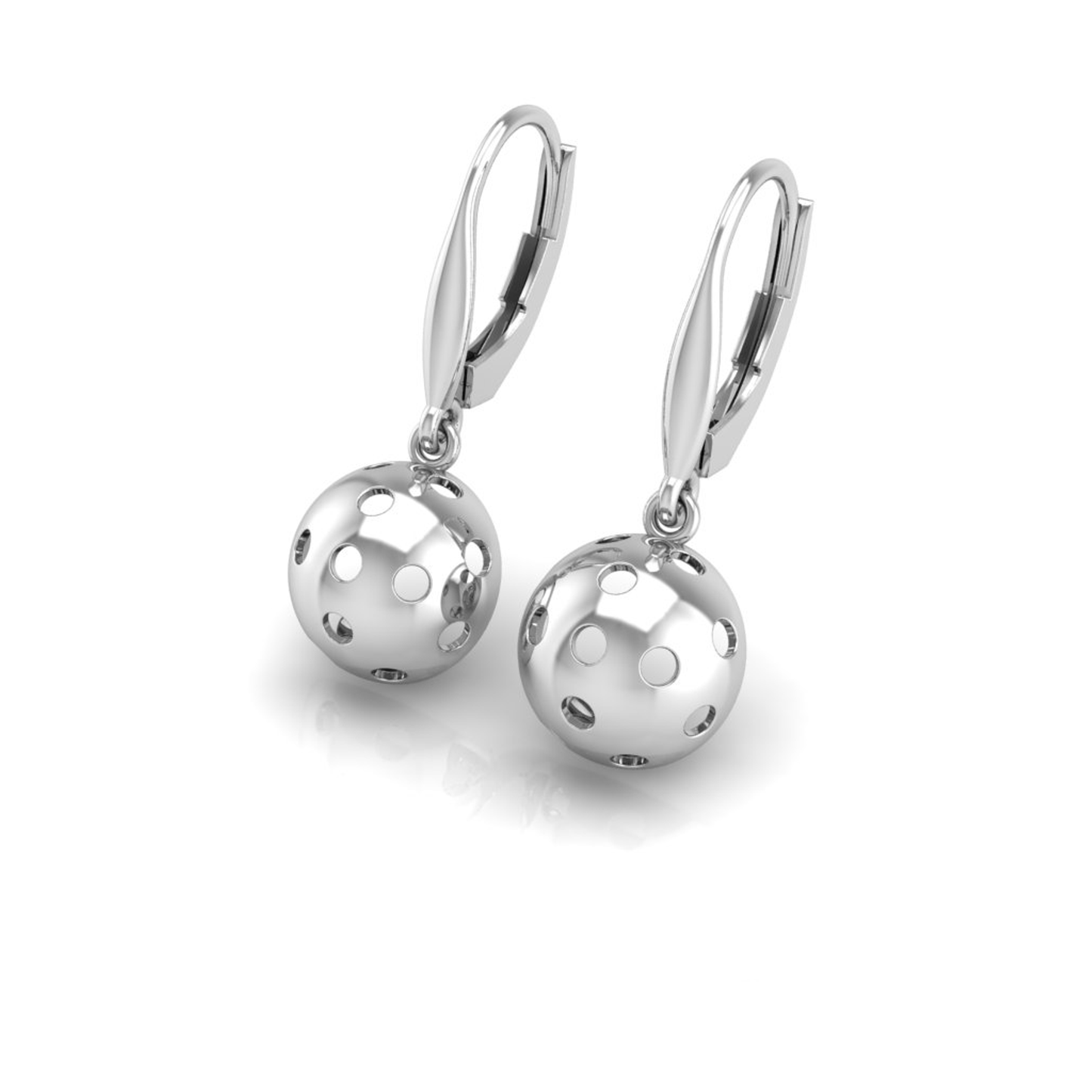 Pickleball Ball Earrings 10mm Half Round w/Lever Backs