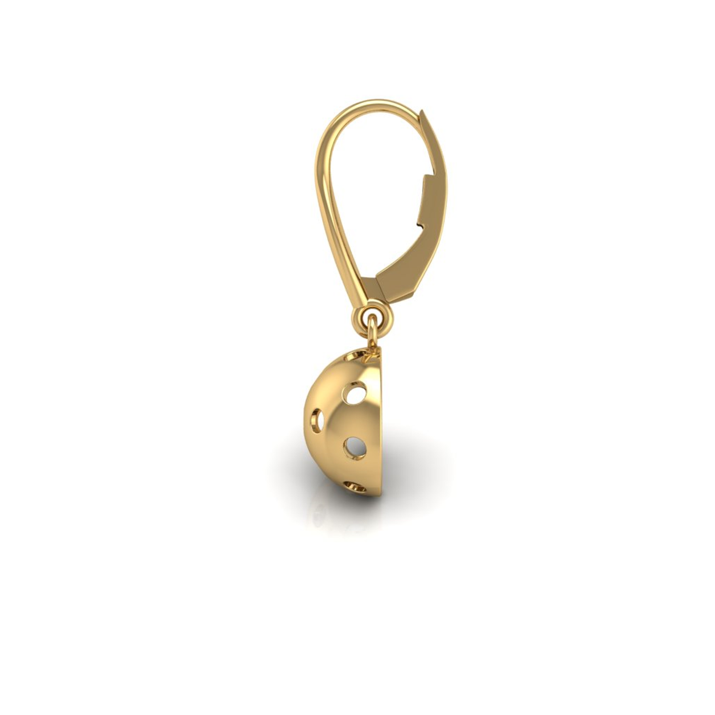 Pickleball Ball Earrings 10mm Half Round w/Lever Backs