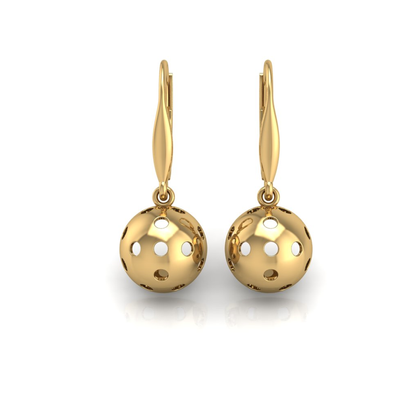 Pickleball Ball Earrings 10mm Half Round w/Lever Backs