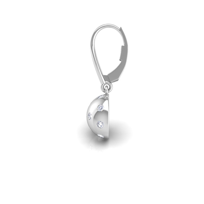Pickleball Ball Earrings 14kt w/LG Diamonds 0.50CTW or .925 Silver w/CZ, w/Lever Backs