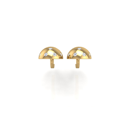 Pickleball Ball Earrings 14kt w/LG Diamonds 0.50CTW or .925 Silver w/CZ, w/Lever Backs