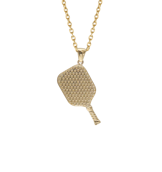 Pickleball Paddle Pendant 24.99mm X 12.6mm w/Adjustable 16/18" Chain