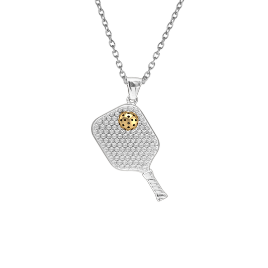 Pickleball Paddle w/Ball Pendant w/Adjustable 16/18" Chain