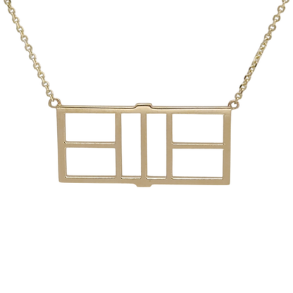 Pickleball Court Necklace w/Adjustable 16/18" Chain Attached