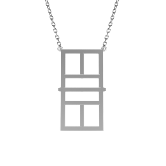Pickleball Court Vertical Necklace w/Adjustable 16/18" Chain Attached