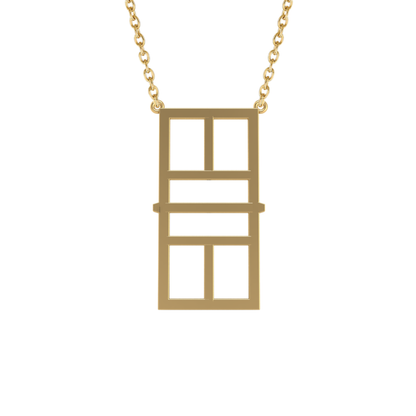 Pickleball Court Vertical Necklace w/Adjustable 16/18" Chain Attached