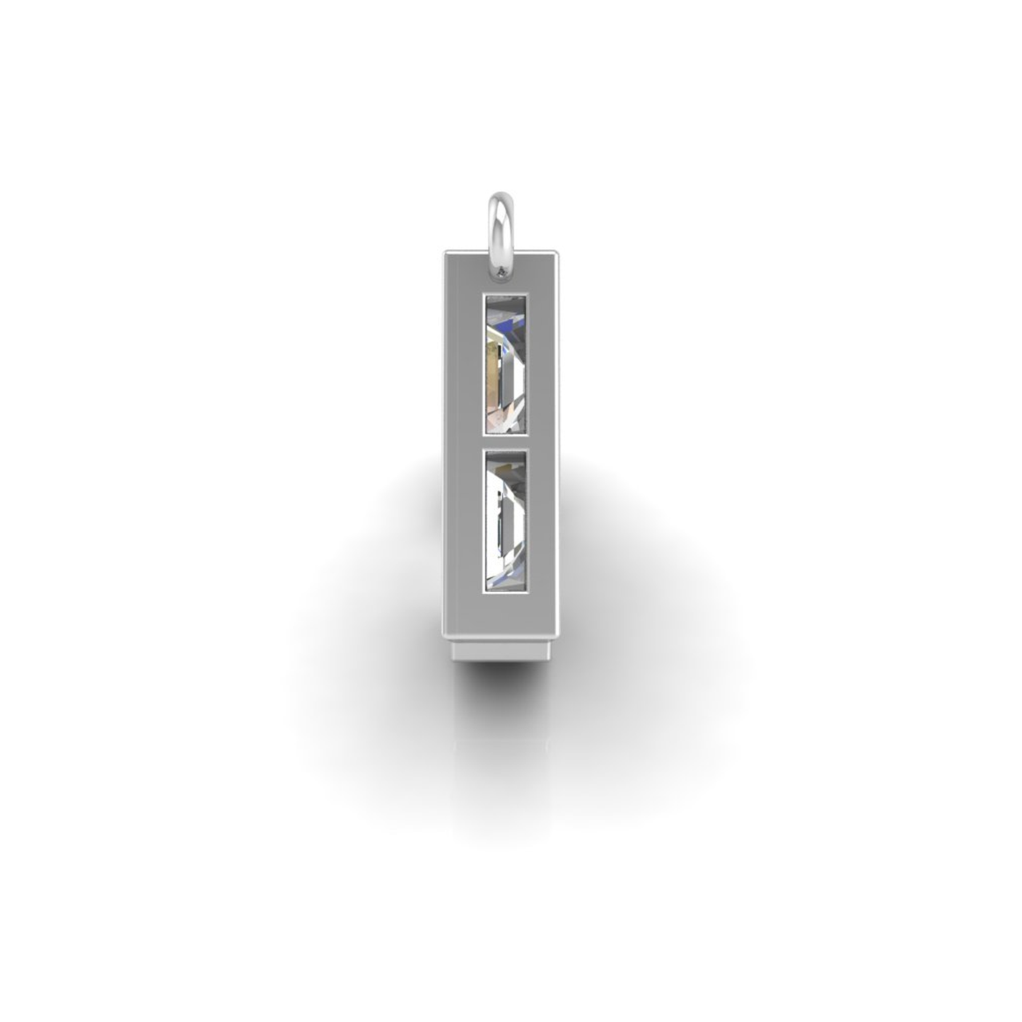 Pickleball Court Necklace 14kt w/Emerald cut and Princess cut LG Diamonds or .925 Silver w/CZ, w/attached Chain
