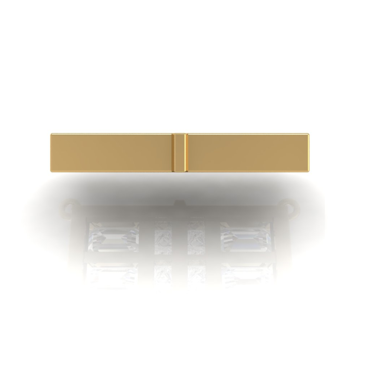 Pickleball Court Necklace 14kt w/Emerald cut and Princess cut LG Diamonds or .925 Silver w/CZ, w/attached Chain