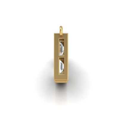 Pickleball Court Necklace 14kt w/Emerald cut and Princess cut LG Diamonds or .925 Silver w/CZ, w/attached Chain