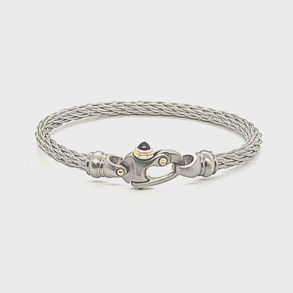 Nouveau Braid® 4.58mm Cable Bracelet with Mariner's Clasp® and 14K Gold Accents