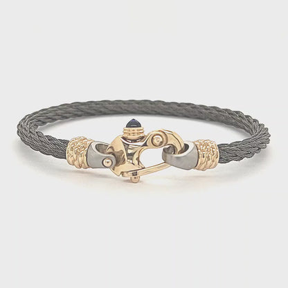 Nouveau Braid® 4.5mm Cable Bracelet with Gold Mariner's Clasp® and Ferrules