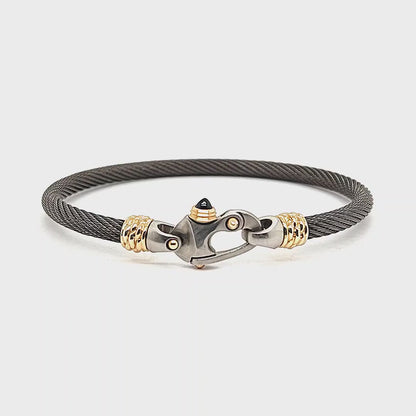 Live Wire 4.5mm Cable Bracelet with Mariner's Clasp® and 14K Gold Ferrules