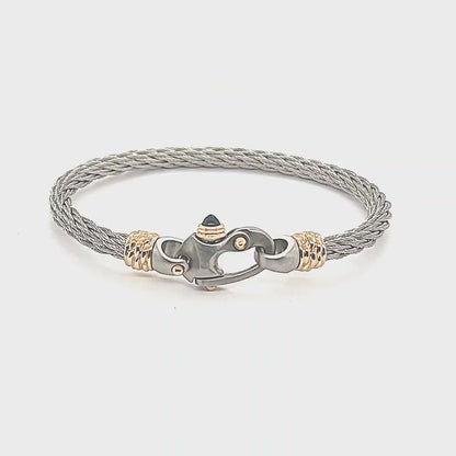 Nouveau Braid® 4.5mm Cable Bracelet with Mariner's Clasp® and 14K Gold Ferrules