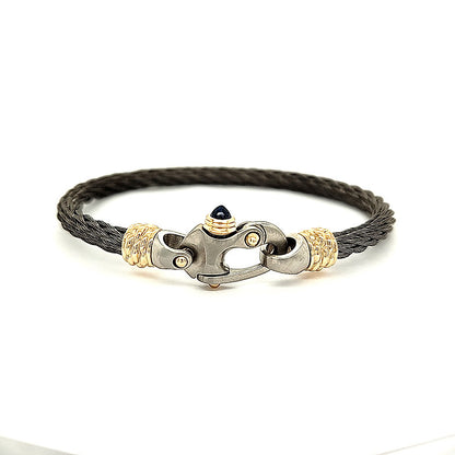 Nouveau Braid® 4.5mm Cable Bracelet with Mariner's Clasp® and 14K Gold Ferrules