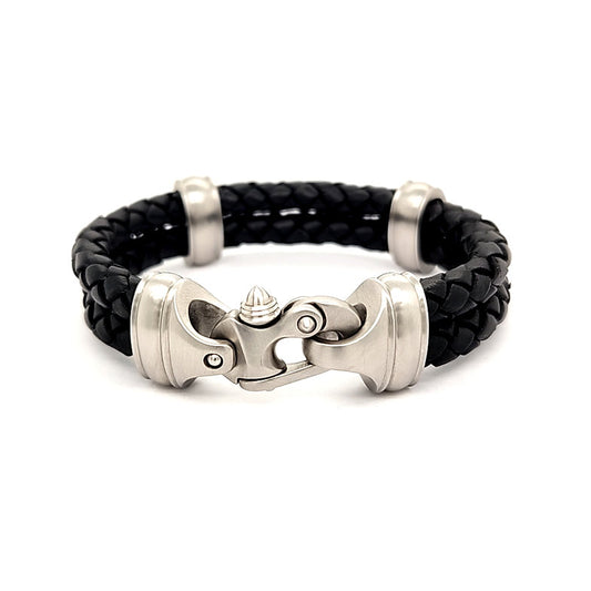 Bolo Braid 6mm Double Leather Bracelet with Mariner's Clasp®