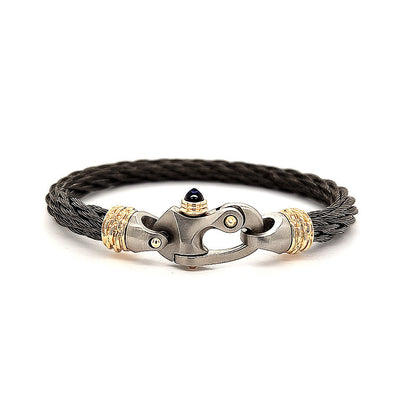 Nouveau Braid® 6.5mm  Cable Bracelet with Mariner's Clasp® and 14K Gold Ferrules