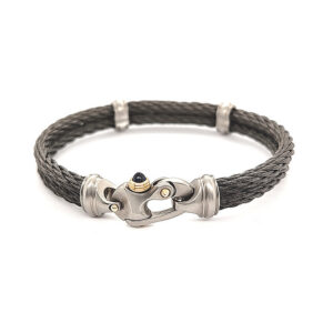 Nouveau Braid® 4.5mm Double Cable Bracelet with Mariner's Clasp® & 14KY Accents
