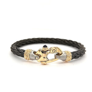 Nouveau Braid® 6.5mm Cable Bracelet with 14KT Gold Mariner's Clasp® and 14KT Ferrules