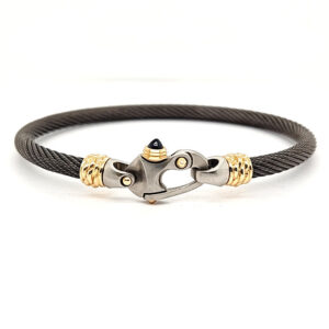 Live Wire 4.5mm Cable Bracelet with Mariner's Clasp® and 14K Gold Ferrules
