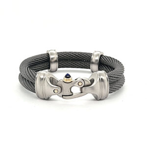 Live Wire 6.5mm Double Cable Bracelet with Mariner's Clasp® & 14KY Accents