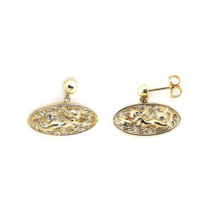 Fairform Flyer 14KY 20mm Ball Dangle Horizontal Earrings