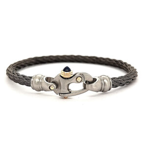 Nouveau Braid® 4.58mm Cable Bracelet with Mariner's Clasp® and 14K Gold Accents