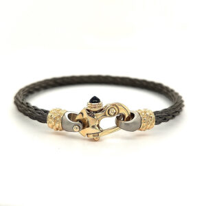Nouveau Braid® 4.5mm Cable Bracelet with 14KT Gold Mariner's Clasp® and 14KT Ferrules