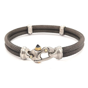 Live Wire 4.5mm Double Cable Bracelet with Mariner's Clasp® & 14KY Accents