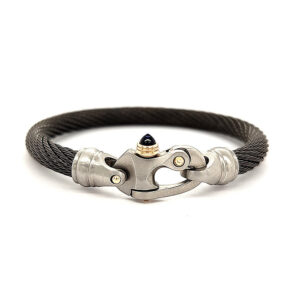 Live Wire 6.5mm Cable Bracelet with Mariner's Clasp® and 14K Gold Accents