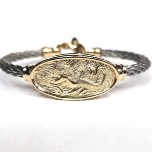 Fairform Flyer 14KyBridge, 4mm Stainless Cable Bracelet w/ Mariner's Clasp®