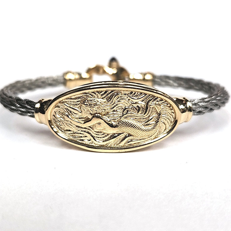 Fairform Flyer 14KyBridge, 4mm Stainless Cable Bracelet w/ Mariner's Clasp®