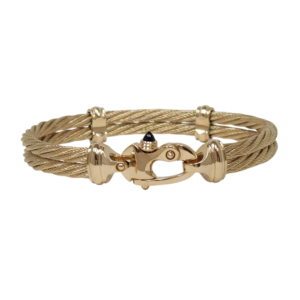 14K Gold Cable Bracelet 4.5mm Double w/Mariner's Clasp® - Call for Quote