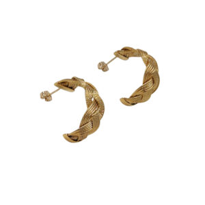 14K Gold Braided Cable Earrings 9mm- Call for Quote