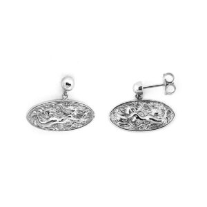 Fairform Flyer Sterling Silver 20mm w/Ball Dangle Horizontal Earrings