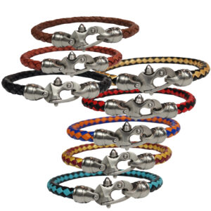 Bolo Braid 6mm Leather Interchangeable Bracelet w/ Stainless Mariner's Clasp®
